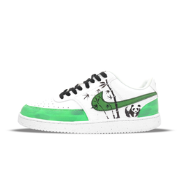 Nike Кроссовки для скейтборда Court Vision 1 Bamboo Grove Panda легкие и дышащие, низкие, мужские, белые, зеленые dh2987-101（team1297-竹间熊猫） | white green