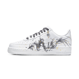 Nike Кроссовки Air Force 1 с противоскользящим покрытием, износостойкие, низкие, мужские, для скейтбординга, черные, белые cw2288-111(team598-游龙戏珠) | black white