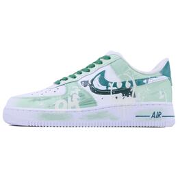 Nike Кроссовки Air Force 1 Mint Graffiti SDS, износостойкие, низкие, для скейтбординга, мужские, белые, зеленые cw2288-111(team168-薄荷涂鸦) | white green