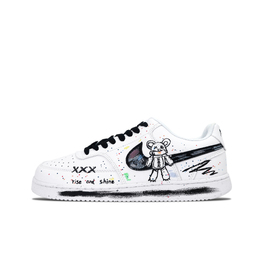 Nike Легкие и дышащие низкие кроссовки для скейтбординга Court Vision Graffiti Bear, мужские, черно-белые dh2987-101（team646-涂鸦小熊） | black white