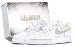 Nike Кроссовки Air Force 1 Painting Shadow Swift Breeze, износостойкие, с низким верхом, для скейтбординга, белые, мужские cw2288-111（team686-绘影疾风） | white (silver box)