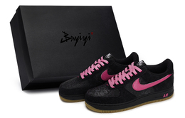 Nike Кроссовки для скейтбординга Air Force 1, мужские, низкие, черные/розово-красные ib6388-001(team80-男昔时今游玫红sbox) | black rose red