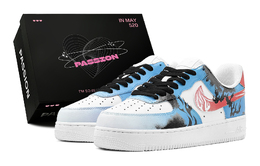 Nike Кроссовки для скейтбординга Air Force 1 Blue Flame Phantom с низким верхом, нескользящие, мужские, сине-красные cw2288-111(teams2-蓝焰幻影男s-box) | blue red