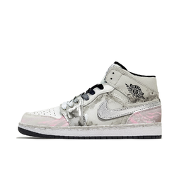 Jordan Баскетбольные кроссовки Air 1 Vintage, мужские, средний верх, серо-розовые dq8426-132(team799-银色山泉) | gray pink