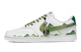 Nike Кроссовки Court Vision 1 Deep In The Mountains, износостойкие, низкие, для скейтбординга, мужские, белые, зеленые dh2987-101(team73-山林深处) | white green
