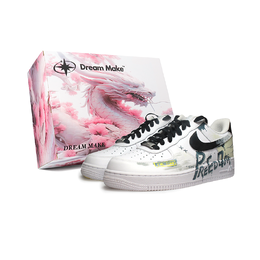 Nike Кроссовки Air Force 1 Romantic Sense Of Freedom с нескользящей подошвой, износостойкие, мужские, черно-белые cw2288-111(team240-浪漫自由-box) | black white