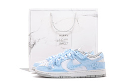 Nike Кроссовки для скейтбординга Dunk, износостойкие, низкие, мужские, белые, синие hf5441-105(team拾伍-男款白蓝二sbox) | white blue