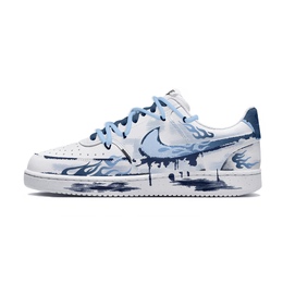 Nike Кроссовки Court Vision 1 для скейтбординга, износостойкие, белые, синие, мужские dh2987-101（team1159-蓝色火焰） | white blue