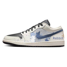 Jordan Баскетбольные кроссовки Air 1 Vintage, низкие, мужские, белые/черные ih0649-021(team366-仰望兔子) | black white