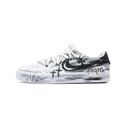 Nike Кроссовки Court Shot Gothic Wasteland, износостойкие, низкие, для скейтбординга, мужские, черные, белые, серые fq8146-104 (team947-哥特废土) | black white gray
