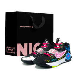 Nike Баскетбольные кроссовки KD Trey 5 X Shock Absorbers Low Top, мужские, черно-розовые dj7554-007（team1324-幻彩之约ld） | black pink