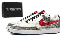 Nike Износостойкие и легкие низкие кроссовки для скейтбординга Court Vision 1, мужские, черно-красные dm1187-101(team16-墨羽痕ld) | black red
