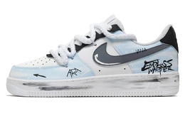 Nike Кроссовки для скейтбординга Air Force 1 Bruce, износостойкие, низкие, мужские, белые, синие cw2288-111(team201-男款布鲁斯) | white blue