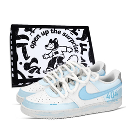 Nike Кроссовки Court Vision 1 Unknown Error, износостойкие, низкие, для скейтбординга, мужские, сине-белые dh2987-101（team-883未知错误鞋盒） | blue white