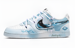 Nike Кроссовки Court Vision Blue Star Trace с амортизацией, износостойкие, низкие, для скейтбординга, мужские, бело-синие dh2987-101（team1319-蓝宙星迹） | white blue