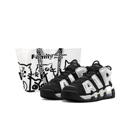 Баскетбольные кроссовки Air More Uptempo Moonlight Dance, износостойкие, винтажные, среднего размера, мужские, черно-серебристые Nike, Black Silver (Shopping Bag) fb8883-001(team619-月光舞曲s-box) | black silver (shopping bag)