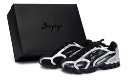 Nike Кроссовки Air Zoom Spiridon Cage 2 Silver Track, износостойкие, повседневные, низкие, мужские, черные, серые, серебристые hm8497-010(team80-男款银色轨迹s-box) | black gray silver