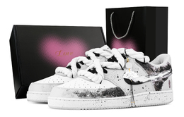 Nike Кроссовки для скейтборда Court Vision Ruyi Crane, Heart Box, износостойкие, белые, серые hm9862-002(team773-如意飞鹤-爱心礼盒) | white gray