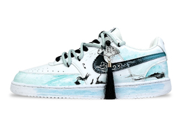 Nike Кроссовки Court Vision 1 Aoyama Yuandai, износостойкие, низкие, для скейтбординга, мужские, синие, белые, черные dh2987-101(team528-青山远黛) | blue white black
