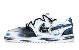 Nike Кроссовки Court Vision 1 Pimkie, Wangshu, износостойкие, низкие, для скейтбординга, мужские, черные, синие, белые dh2987-101(team528-望舒) | black blue white