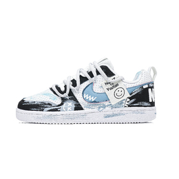Nike Кроссовки для скейтбординга Court Borough Hip Hop Easter Egg с амортизацией, износостойкие, мужские, черные, белые, синие 838937-102(team947-嘻哈彩蛋) | light blue