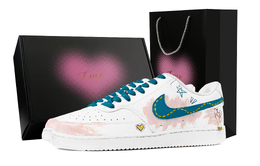 Nike Кроссовки Court Vision 1 Fairy Tale Starry Heart, износостойкие, низкие, для скейтбординга, мужские, бежево-синие dh2987-101(team1171-童话星心-礼盒） | apricot
