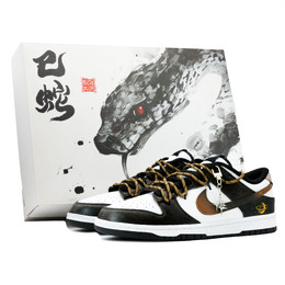Nike Кроссовки для скейтборда Dunk Xingji с пылесборником в комплекте, износостойкие, низкие, мужские, черно-коричневые dd1391-100（team335-星际尘埃礼盒版） | black brown (dark gift box)