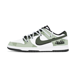 Nike Кроссовки для скейтбординга Dunk Dust Collection, износостойкие, низкие, мужские, зеленые, белые dd1391-100(team496-素染青枝) | white