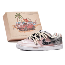 Nike Кроссовки для скейтбординга Court Vision 1, мужские, низкие, розовые/белые dh2987-101(team799-告白梦境s-box) | pink white