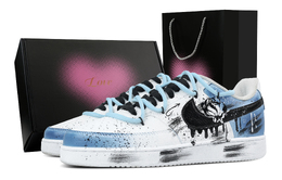 Nike Кроссовки Court Vision 1 Flowers Bloom On The Shore, износостойкие, низкие, для скейтбординга, синие, мужские dh2987-101(team1171-彼岸花开-礼盒） | blue