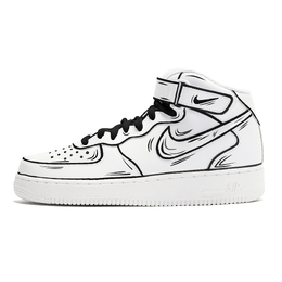 Nike Кроссовки Air Force 1 Coverage противоскользящие и износостойкие, для скейтбординга, мужские, белые, черные cw2289-111(team210-黑白线条) | black white