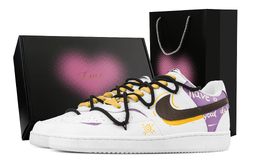 Nike Кроссовки Court Vision 1 Summer Party с низким верхом, устойчивые к истиранию, мужские, фиолетово-желтые dh2987-101(team1171-夏日狂欢-礼盒） | purple yellow