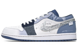 Jordan Баскетбольные кроссовки Air 1 Low Top Vintage, мужские, сине-белые 553558-414(team285-星痕) | blue white