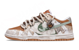 Nike Кроссовки для скейтбординга Dunk Low Top, мужские, белые, серо-коричневые fq6965-700(team420-图腾之眼) | white gray brown