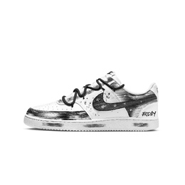 Nike Кроссовки Court Vision 1 Shadow Knight, износостойкие, низкие, для скейтбординга, мужские, черно-белые cd5463-101（team1168-暗影骑士) | black white