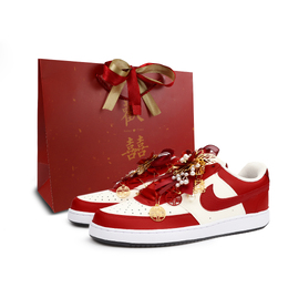 Nike Кроссовки Court Vision 1 Blooming Flowers And Full Moon, износостойкие, низкие, для скейтбординга, мужские, красные dm1187-101（team900-花好月圆） | red