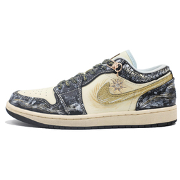 Jordan Баскетбольные кроссовки Air 1 Sun God Low Top Vintage, мужские, черно-золотые hq3437-101（team205-太阳神） | black gold