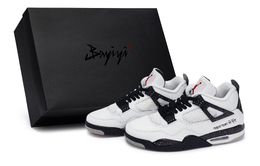 Jordan Баскетбольные кроссовки Air 4 Vintage, мужские, средний верх, черно-белые fv5029-100(team80-男款格桑花s-box) | black white