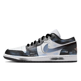 Jordan Баскетбольные кроссовки Air 1 Ink Flame Low Top Vintage, мужские, градиентно-синие 553558-165(team1267-墨焰） | gradient blue