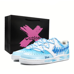 Nike Кроссовки Court Vision 1 для скейтбординга, износостойкие, белые, синие, мужские dh2987-101(team1065-蓝星漫笔礼袋款） | sky blue