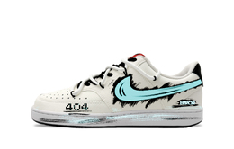Nike Износостойкие и легкие низкие кроссовки для скейтбординга Court Vision 1, мужские, белые, синие dm1187-101(team1103-像素涂鸦) | pixel graffiti