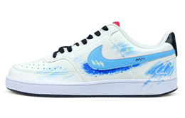 Nike Кроссовки Court Vision 1 Cloud Waves, нарисованные вручную, универсальные, износостойкие, низкие, для скейтбординга, мужские, сине-белые dm1187-101(team1252-云浪) | blue white