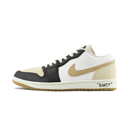 Jordan Баскетбольные кроссовки Air 1 Low Dongdan, износостойкие, винтажные, белые, коричневые ib8855-121（team448-dust） | black brown