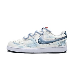 Nike Кроссовки для скейтбординга Court Vision 1 Midsummer, износостойкие, низкие, мужские, цвет белый, синий dm1187-101(team1198-季夏) | white blue