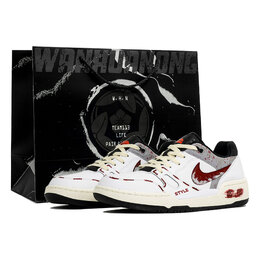 Nike Кроссовки для скейтбординга Full Force, низкие, мужские, белые/черные fb1362-101(team1023-复古回潮s-box) | white black red