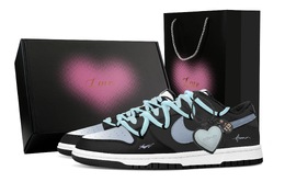 Nike Кроссовки для скейтбординга Dunk Retro Starry Bond Heart Box, износостойкие, низкие, мужские, черно-синие dd1391-100(team529-星空羁绊-爱心礼盒) | black blue