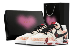 Nike Кроссовки Court Vision 1 Blood Red Black Cat, Heart Box, устойчивые к истиранию, низкие, для скейтбординга, мужские, белые, красные dm1187-101(team529-血色黑猫-爱心礼盒) | white red