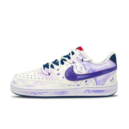 Nike Кроссовки Court Vision 1 Purple Lightning Graffiti Coverage Low Top для скейтбординга, мужские, фиолетовые dm1187-101（team504-紫电涂鸦） | light purple