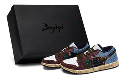 Jordan Баскетбольные кроссовки Air 1 Vintage, низкие, мужские, черные/белые/красные/синие/коричневые ih0648-141(team80-男款褪色路志s-box) | black white red blue brown