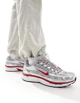 Кроссовки унисекс Nike P-6000 в цвете «металлик серебристый» и «красный» 137292898 | red